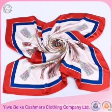 Custom design digital printing malaysia square pattren silk scarf